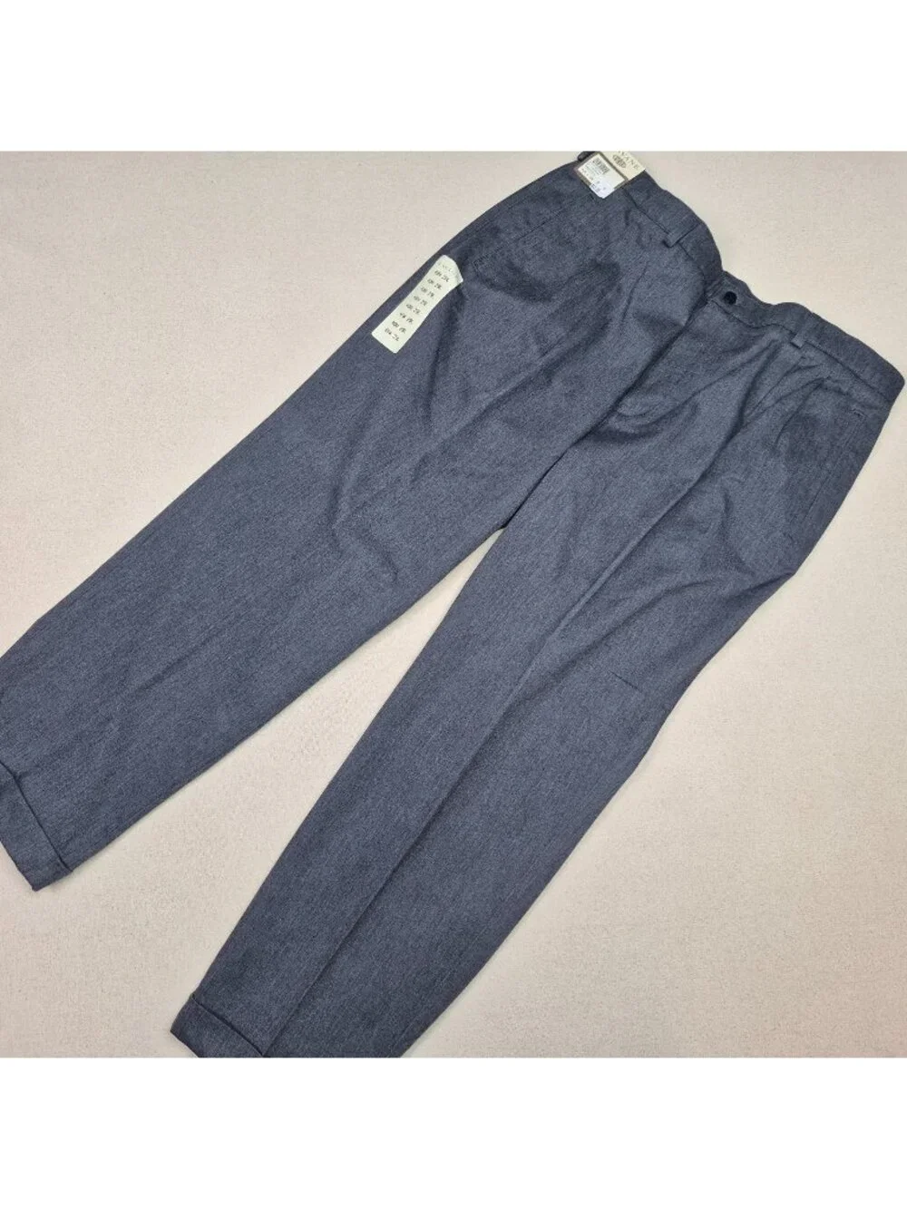 Savane by Farah Men's Pleated Turn-Up Charcoal Gray Dress Pants Sz 40/29 VTG NWT